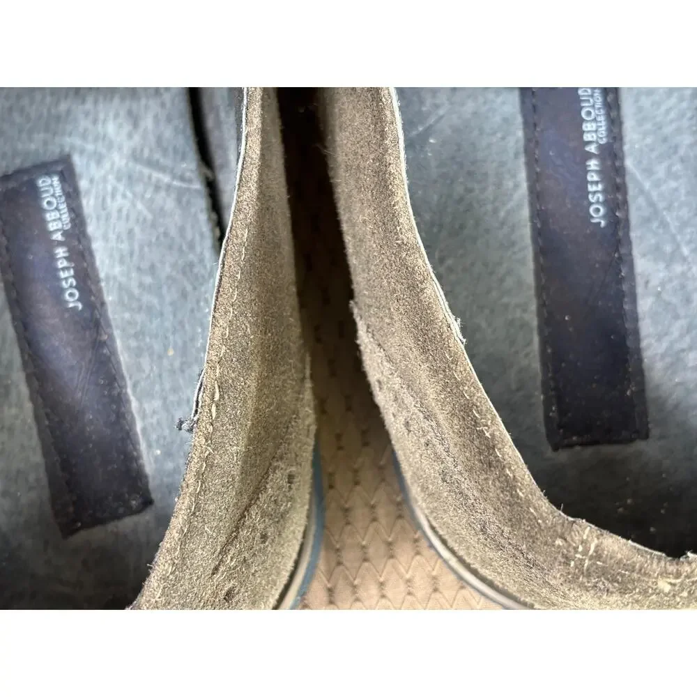 Joseph Abboud Shoes Mens Size 13 Gray Suede Cap Toe Derby Dress Blue Sole